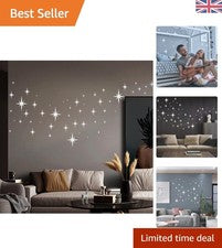 Juego de pegatinas de espejo estrella acrílicas extraíbles - 82 piezas para decoración de hogar y dormitorio