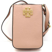 NUEVO TORY BURCH Mujer Cuero Britten Teléfono Bandolera Rosa Claro Meadowsweet