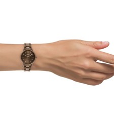 Oozoo Reloj De Pulsera Unisex Serie Vintage Analógico Metal Marrón UOC20109