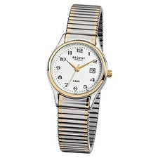 Regent Damen Herren-Armbanduhr silber gold Analog F-461 Stahl-Armband URF461