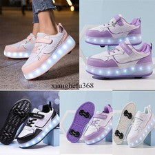 Niños LED Rueda Entrenadores Niños Niñas Patines Zapatos Flash Patín Tenis