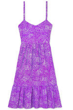 Vestido para mujer - Vestido floral estampado - Solero - Pequeño - Púrpura neón