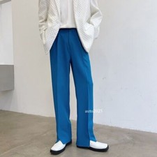 Pantalones de vestir largos estilo coreano para hombre pantalones rectos nuevo diseño de abertura primavera M-XL