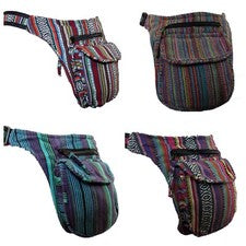 Riñonera de algodón de bolsillo grande cinturón utilitario dinero riñonera festival hippy NEBU002