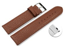 Correa de reloj de cambio rápido cuero suave granulado marrón claro 12mm-22mm