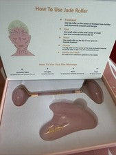 Juego de regalo rodillo facial cuarzo rosa