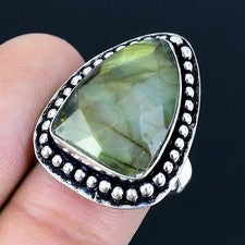 Anillo de joyería de plata esterlina 925 hecho a mano con piedras preciosas...
