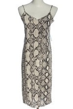 Vestido de tirantes Express estampado animal midi viscosa negro 36