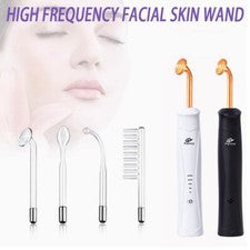 Varita facial de alta frecuencia 4 en 1 - Dispositivo casero para el cuidado de la piel facial