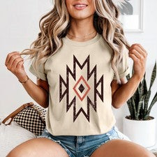 Camiseta retro azteca suroeste para mujer estilo boho occidental regalo para ella