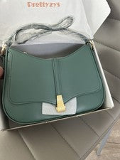 Bolso de Hombro Prettyzys Media Luna para Mujer, Vintage Retro Vegano Cuero Verde