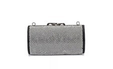Bandolera OLIVIA MILLER Reagan Embellecida Mujer Barril Clutch -PLATEADA/NEGRO~