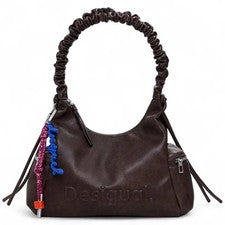 Moda Desigual Bolsa De Mano Half Logo Mujer Marrón - 25WAXPAY-6009-U