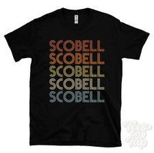 CAMISETA SCOBELL ESTILO RETRO REPETIDO Hombre y Mujer Novedad Genial Nombre Regalo