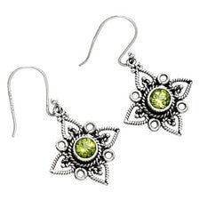 Pendientes de piedras preciosas naturales estrella bohemia de plata de ley 925 hechos a mano AGE1003