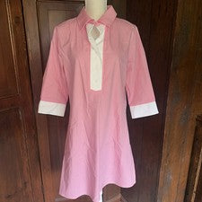 Vestido camisero informal Top It Off para mujer algodón rosa pequeño mediano nuevo sin etiquetas