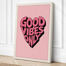 Impresión en lienzo tipografía Good Vibes Only arte de pared decoración del hogar listo para colgar
