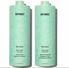 Champú y acondicionador reparador Amika The Kure Bond litro dúo