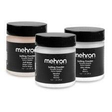 Mehron Setting Powder Shaker acabado maquillaje sello etapa cosmética belleza facial