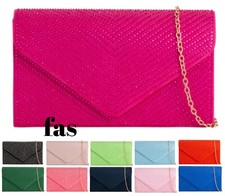Para mujeres Satén diamante Bolso de mano Noche Novia Boda Moda Baile de graduación Bolso de mano