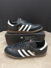 Adidas Samba Clásico Para Hombres Talla 11.5 Negro Blanco Goma Zapatos de Fútbol 019000 NUEVO