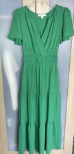 Vestido para mujer Monteau Los Angeles Kelly verde manga abullonada talla S playa informal