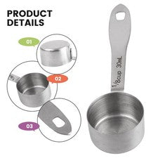 Cuchara de café compacta de acero inoxidable para fácil manejo y almacenamiento