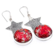 Pendiente de joyería de plata esterlina 925 hecho a mano con piedras preciosa...