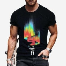 Hombres Camisetas Moda arco iris Abstracto Gráfico Casual Manga Corta Camiseta
