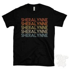 CAMISETA SHERALYNNE ESTILO RETRO REPETIDO Hombre y Mujer Novedad Genial Nombre Regalo