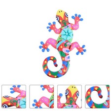 Arte en Hierro Colorido Gecko Colgante de Pared Adorno para Decoración de Pared del Hogar