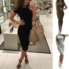 Vestido de moda elegante bodycon ropa de club cóctel delgado sólido 3 colores noche