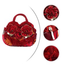 Bolso de mano con diseño de flores para mujer Bolso con cremallera para mujeres Bolso informal de compras