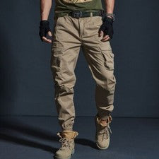 Hombres Pantalones Tácticos Informales Joggers Carga Multi Bolsillo Moda Pantalones Sólidos Ejército