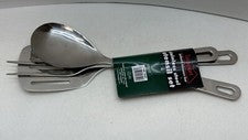 Texsport Utensilios de Cocina de Acero Inoxidable Juego de 3 Piezas Mezcla de Carne Tenedor Cuchara Espátula