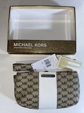 Riñonera de cinturón para mujer Michael Kors MK logotipo de firma MARRÓN/BEIGE/BLANCO - L/XL