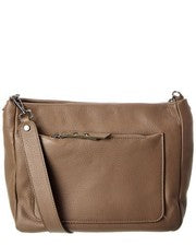 Bolso de mano italiano de cuero para mujer marrón