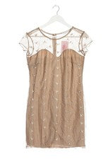 Polo Garage Vestido Encaje Mujer Vestido Encaje Beige Talla 38 Elegante