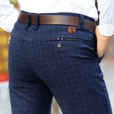Pantalones Largos A Cuadro Moda De Vestir Para Hombres Elegantes Negocios Fiesta