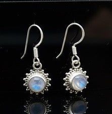 Pendientes colgantes colgantes de plata de ley 925 con piedras lunares de diseñador joyas de piedras preciosas