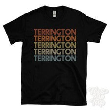 CAMISETA TERRINGTON ESTILO RETRO REPETIDO Hombre y Mujer Novedad Genial Nombre Regalo