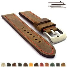 Correa de reloj de cuero genuino de dos piezas para hombre 20 22 24 26 Marina MM