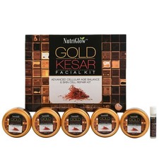 Kit Facial NutriGlow Gold Kesar Set de 6 Piezas para el Cuidado de la Piel con Limpiador Profundo 250gm