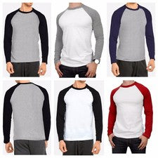 Camiseta raglán de manga larga para hombre equipo de béisbol adolescente camiseta moda cuello redondo S-2X