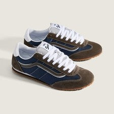 Vans Super Lowpro Zapatillas Metálicas Zapatos de Skate Marrón/Azul Marino VN000D83BF US 4-13