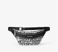 Riñonera Michael Kors Kenly Logo Firma Cintura Ropa de Calle Negra Blanca Y2K