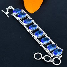 Pulsera de joyería de plata esterlina 925 hecha a mano con piedras preciosas ...