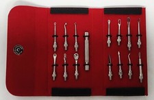 KIT DE HERRAMIENTAS FACIALES EXTRACTOR PROFESIONAL CUIDADO DE LA PIEL JUEGO DE 15 PIEZAS NUEVO EN CUERO POCH
