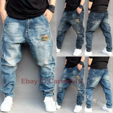 Pantalones harén vaqueros sueltos informales estilo callejero para hombre Pantalones hip hop Moda