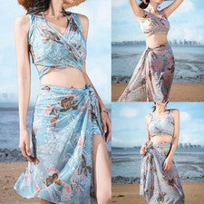 Vestido de playa de moda para mujer con borde de volantes y espalda sin espalda